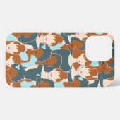 Nahtlose Muster mit schwarzen Mädchen und weißen M iPhone Hülle (Rückseite (Horizontal))