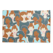 Nahtlose Muster mit schwarzen Mädchen und weißen M Kissenbezug (Rückseite)