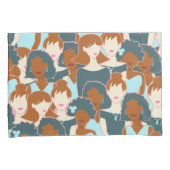 Nahtlose Muster mit schwarzen Mädchen und weißen M Kissenbezug (Vorderseite-Rechts)