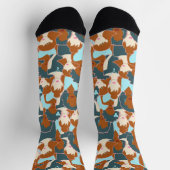 Nahtlose Muster mit schwarzen Mädchen und weißen M Socken (Oben)