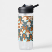 Nahtlose Muster mit schwarzen Mädchen und weißen M Trinkflasche (Links)