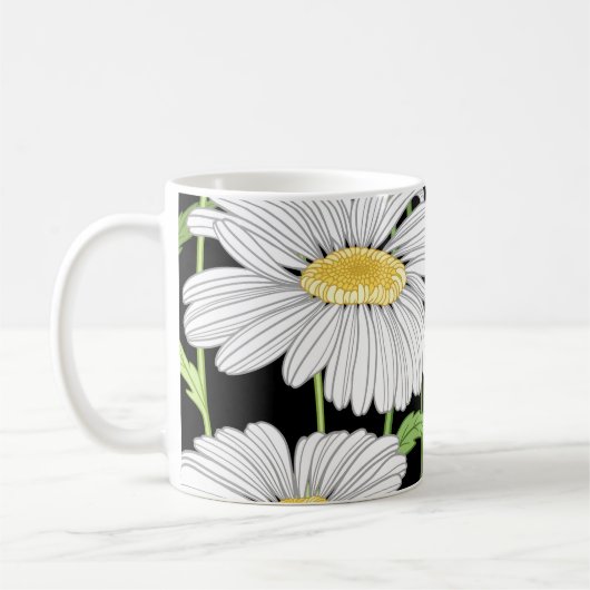 Nahtlose Muster mit sommerlichen Blume. Kaffeetasse (Links)
