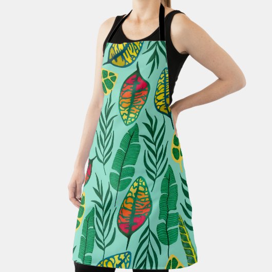 Nahtlose Muster mit tropischen Blätter. Gouache Ar Schürze (InSitu)