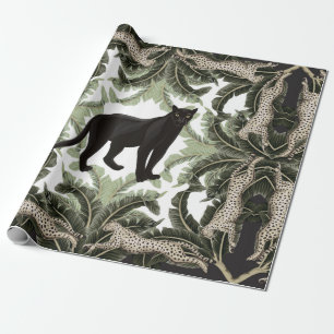 Nahtlose Muster mit tropischen Blätter und Tieren Geschenkpapier