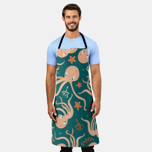 Nahtlose Muster mit Unterwassertieren, cu Schürze (Getragen)