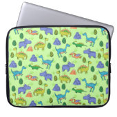 Nahtlose Muster mit verschiedenen niedlichen Dinos Laptopschutzhülle (Vorderseite)