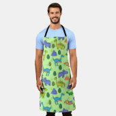 Nahtlose Muster mit verschiedenen niedlichen Dinos Schürze (Getragen)