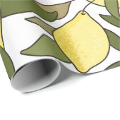 Nahtlose Muster mit Zitronen und Blätter Geschenkpapier (Rolleneckpunkt)