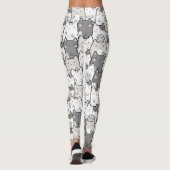 Nahtlose Muster Niedlich Kawaii Katzen Leggings (Rückseite)