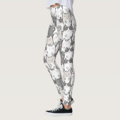 Nahtlose Muster Niedlich Kawaii Katzen Leggings (Links)