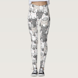 Nahtlose Muster Niedlich Kawaii Katzen Leggings