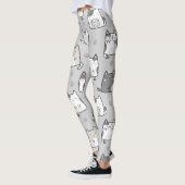 Nahtlose Muster Niedlich Kawaii Katzen Leggings (Links)