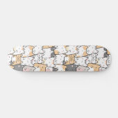 Nahtlose Muster Niedlich Kawaii Katzen Skateboard (Horizontal)
