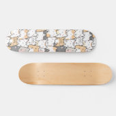 Nahtlose Muster Niedlich Kawaii Katzen Skateboard (Horizontal)