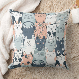 Nahtlose Muster Niedliche Katzen Kissen