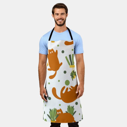 Nahtlose Muster Niedliche Katzen Schürze (Getragen)