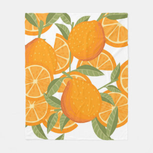 Nahtlose Muster orangefarbener Zitrusfrüchte, die Fleecedecke