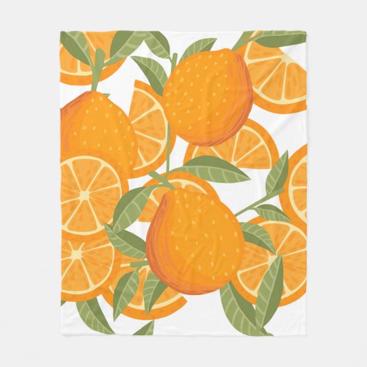 Nahtlose Muster orangefarbener Zitrusfrüchte, die Fleecedecke (Vorderseite)