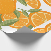 Nahtlose Muster orangefarbener Zitrusfrüchte, die Geschenkpapier (Ecke)