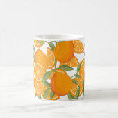 Nahtlose Muster orangefarbener Zitrusfrüchte, die Kaffeetasse (Mittel)