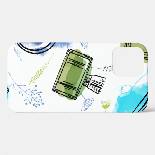 Nahtlose Muster Parfflasche und Aquarelltext Case-Mate iPhone Hülle (Rückseite (Horizontal))