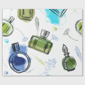 Nahtlose Muster Parfflasche und Aquarelltext Geschenkpapier (Flach)