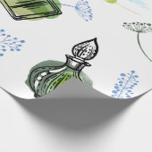 Nahtlose Muster Parfflasche und Aquarelltext Geschenkpapier (Ecke)