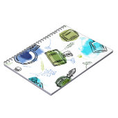 Nahtlose Muster Parfflasche und Aquarelltext Notizblock (Linke Seite)