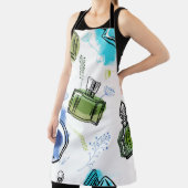 Nahtlose Muster Parfflasche und Aquarelltext Schürze (InSitu)