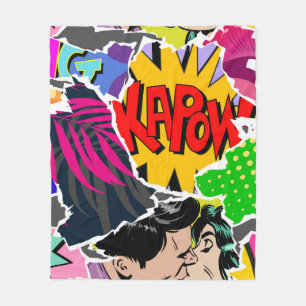 Nahtlose Muster Pop Art Comic Stil. Collage of Fleecedecke