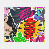 Nahtlose Muster Pop Art Comic Stil. Collage of Fleecedecke (Vorderseite (Horizontal))