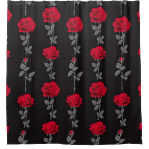 Nahtlose Muster rote Rose Blume Vintag abstrakt Duschvorhang