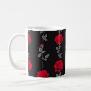 Nahtlose Muster rote Rose Blume Vintag abstrakt Kaffeetasse