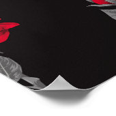 Nahtlose Muster rote Rose Blume Vintag abstrakt Poster (Ecke)