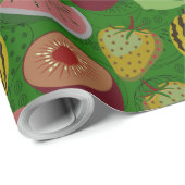Nahtlose Muster tropische Früchte und grüner Hinte Geschenkpapier (Rolleneckpunkt)