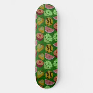 Nahtlose Muster tropische Früchte und grüner Hinte Skateboard