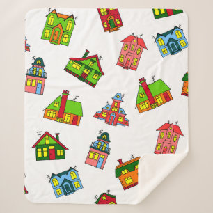 Nahtlose Muster verschiedener farbiger Cartoon Sherpadecke