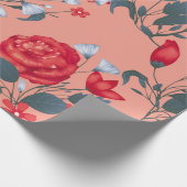 Nahtlose Muster Vintage Blumenmuster mit Rose. Geschenkpapier (Ecke)