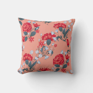 Nahtlose Muster Vintage Blumenmuster mit Rose. Kissen