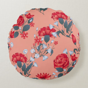 Nahtlose Muster Vintage Blumenmuster mit Rose. Rundes Kissen