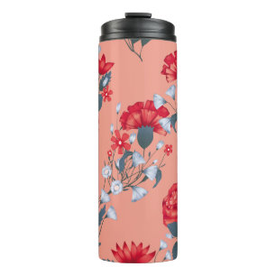 Nahtlose Muster Vintage Blumenmuster mit Rose. Thermosbecher