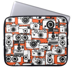 Nahtlose Muster Vintage Foto-Kameras Laptopschutzhülle