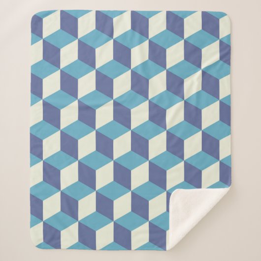 Nahtlose Muster Vintage Würfelkunst, abstrakte Kra Sherpadecke (Vorderseite)