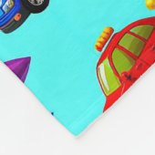 Nahtlose Muster von Autos, Raketen und Sternen Fleecedecke (Ecke)