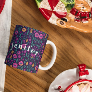 Nahtlose Muster von Blume und Bäumen Kaffee-Tasse Tasse