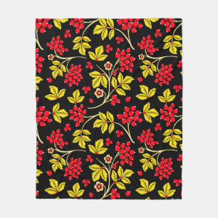Nahtlose Muster von Blume und Beeren. Russisch Fleecedecke