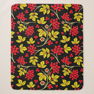 Nahtlose Muster von Blume und Beeren. Russisch Sherpadecke