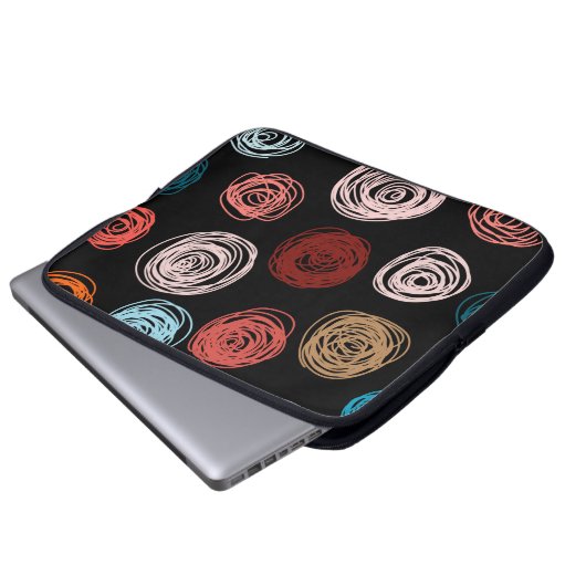 Nahtlose Muster von Hand gezeichnete abstrakte Pun Laptopschutzhülle (Vorne Knopf)