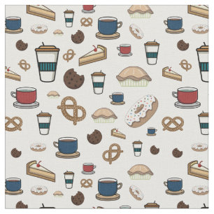 Nahtlose Muster von Kaffee, T-Shirt, Konditorei, S Stoff