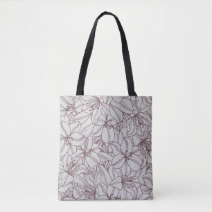 Nahtlose Muster von Lilien Blume Vintag. Hand d Tasche